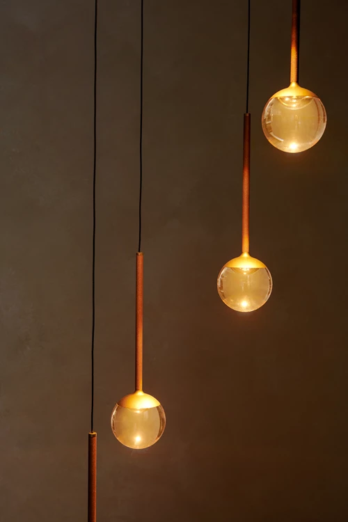 Lucide CALINA - Pendant light - Ø 41,9 cm - LED Dim. - CCT - 5x8,2W 2200K/3300K - With replaceable LED module - Amber - Premium - atmosphere 4